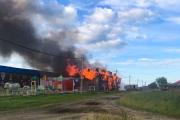 Пожар в Макарово / Фото Управления гражданской защиты и обеспечения пожарной безопасности НАО