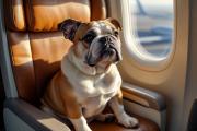 Бульдог в самолёте / Картинка создана   нейросетью Алиса