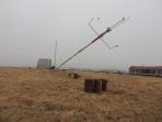 Подъем 40-метровой ветроизмерительной вышки в п. Амдерма