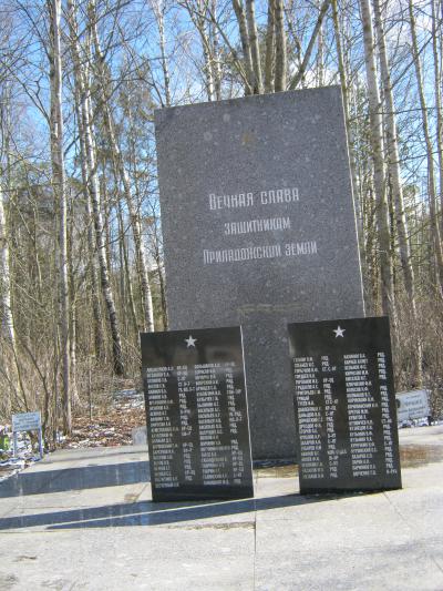 Одно из воинских захоронений в Ленинградской области