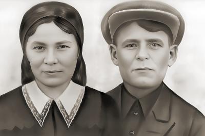 Пётр Фёдорович Воробьёв с женой Василисой Васильевной / фото предоставлено автором